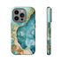 Aquamarine inspired Geode in Watercolor - Impact Resistant Phone Case iPhone 14 Pro Matte